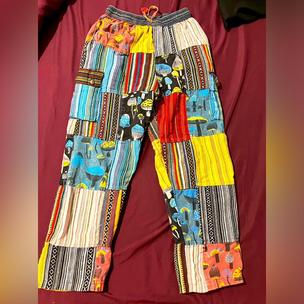 Mushroom painted Patchwork Pants